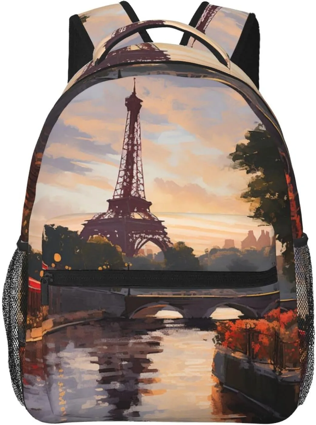 Paris Nature Scenery Backpack for Men Women Casual Daypack Laptop Backpack Computer Bag Travel Laptop Bag