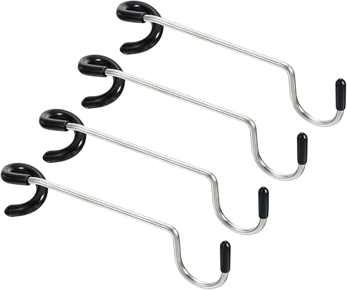 PATIKIL Camping Lantern Hook Hanger, 4 Pack Camping Equipment Non-Slip Tent Lamp Hooks Pole Hanger for Outdoor Hiking, Black