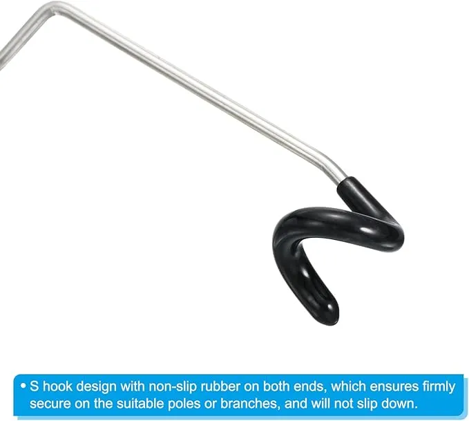 PATIKIL Camping Lantern Hook Hanger, 4 Pack Camping Equipment Non-Slip Tent Lamp Hooks Pole Hanger for Outdoor Hiking, Black