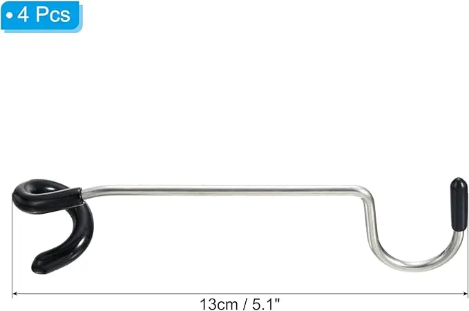 PATIKIL Camping Lantern Hook Hanger, 4 Pack Camping Equipment Non-Slip Tent Lamp Hooks Pole Hanger for Outdoor Hiking, Black
