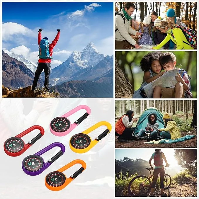 PATIKIL Compass, Buckle Compass Keychain Waterproof Survival Pocket Compass for Hiking