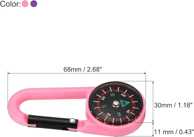 PATIKIL Compass, Buckle Compass Keychain Waterproof Survival Pocket Compass for Hiking