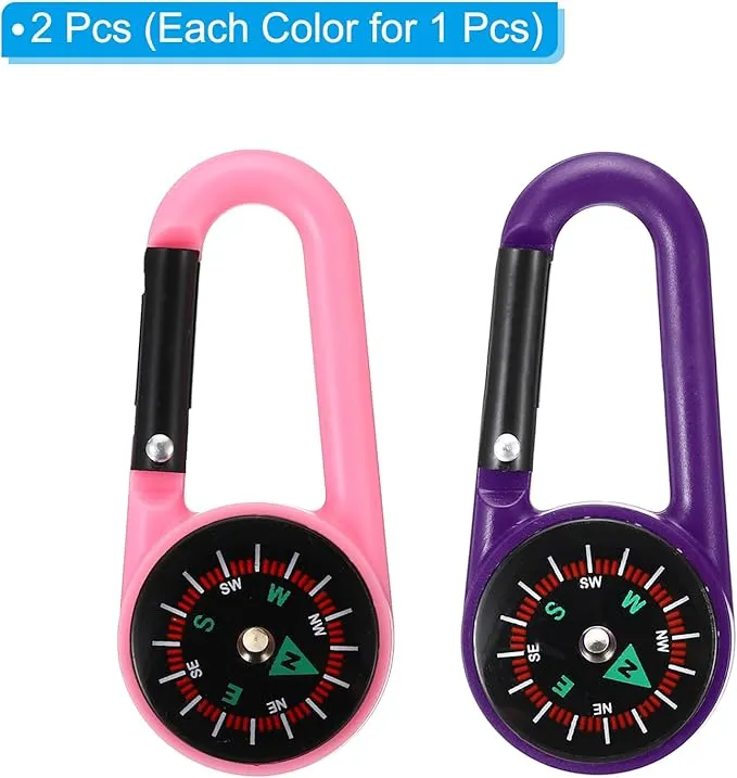 PATIKIL Compass, Buckle Compass Keychain Waterproof Survival Pocket Compass for Hiking