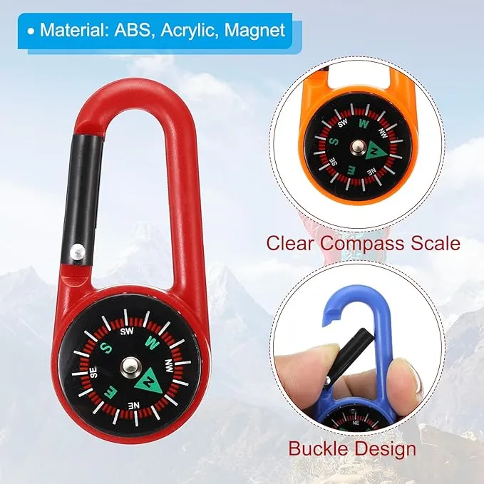 PATIKIL Compass, Buckle Compass Keychain Waterproof Survival Pocket Compass for Hiking