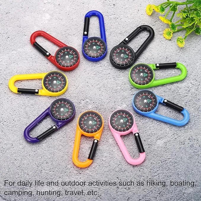 PATIKIL Compass, Buckle Compass Keychain Waterproof Survival Pocket Compass for Hiking