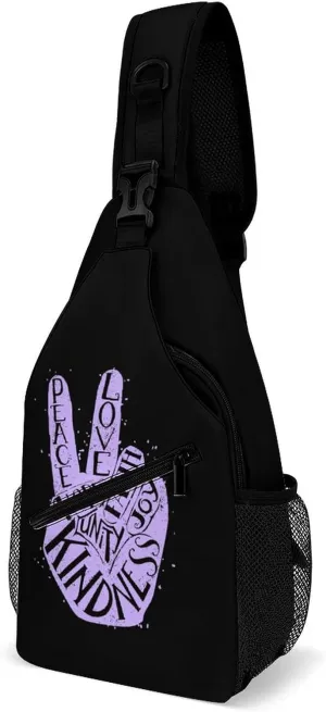 Peace Love Faith Joy Crossbody Sling Bag Outdoor Casual Fashion Chest Bags Small Travel Daypack for Women Men