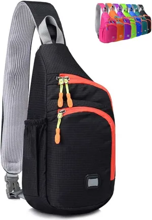 Peicees Small Sling Backpack Waterproof Unisex Shoulder Bag Chest Crossbody Daypack