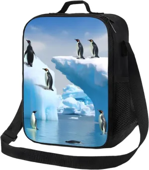 Penguins On The Iceberg Lunch Bag for Men Women Insulated Lunch Box for Adult Reusable Lunch Tote Bags Large Capacity Lunch Case Leakproof Cooler Lunch Container for Work Travel Office