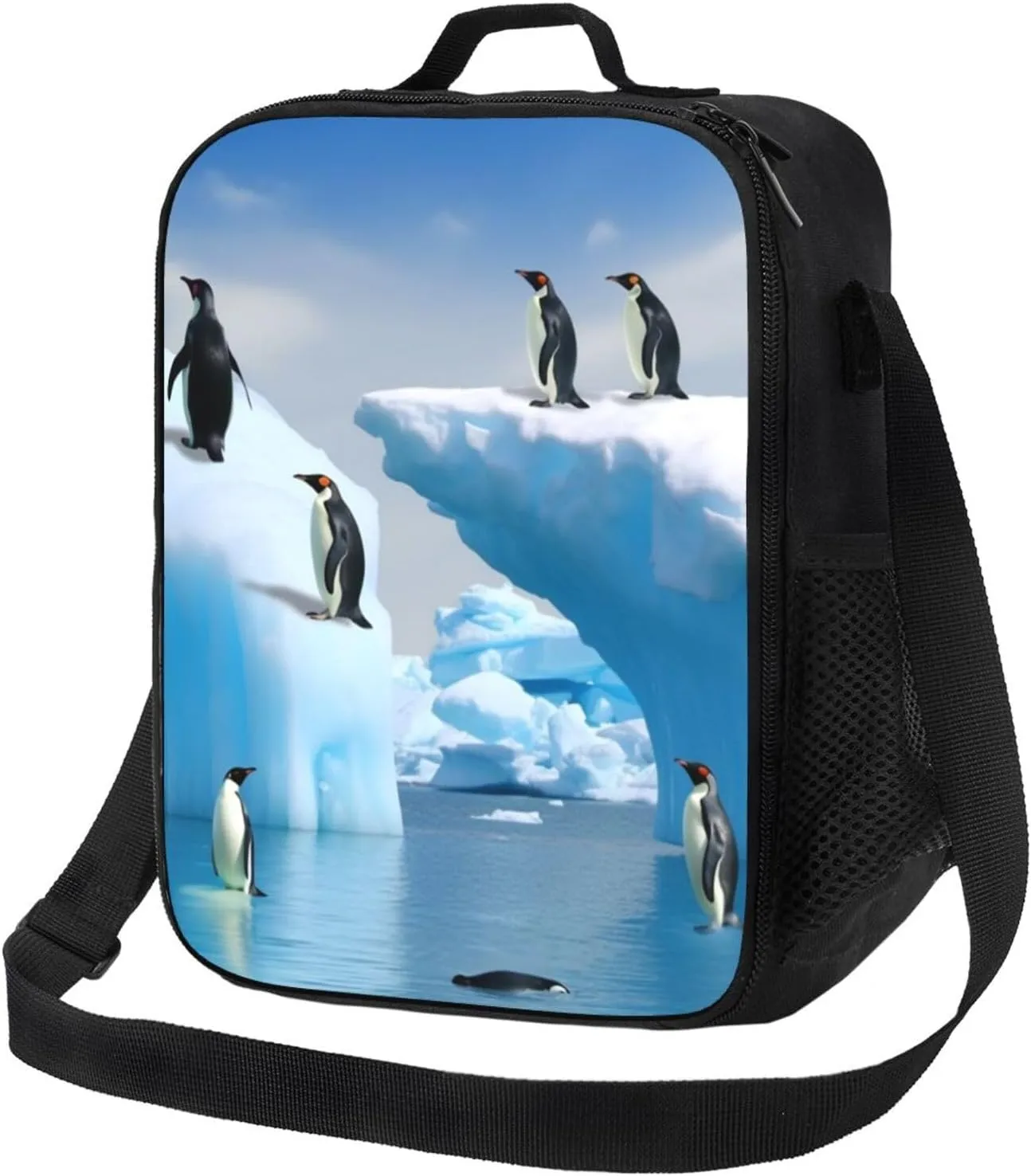 Penguins On The Iceberg Lunch Bag for Men Women Insulated Lunch Box for Adult Reusable Lunch Tote Bags Large Capacity Lunch Case Leakproof Cooler Lunch Container for Work Travel Office