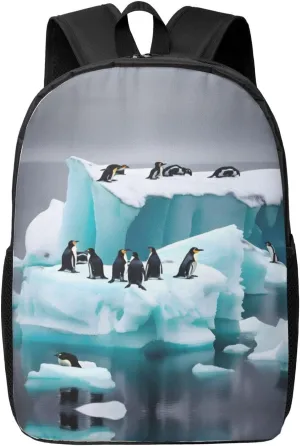 Penguins On The Iceberg Print Simple Backpack Lightweight Bag Travel Rucksack Casual Daypack Laptop Backpacks