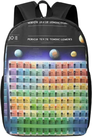 Periodic Table Of Elements Print Travel Laptop Backpack,Business Work Bag, Campus Rucksack Book Bag For Men Women