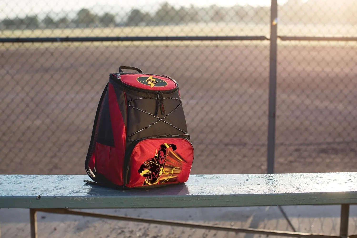 PICNIC TIME DC The Flash PTX Backpack Cooler, Soft Cooler Backpack, Insulated Lunch Bag, (Red with Gray Accents)