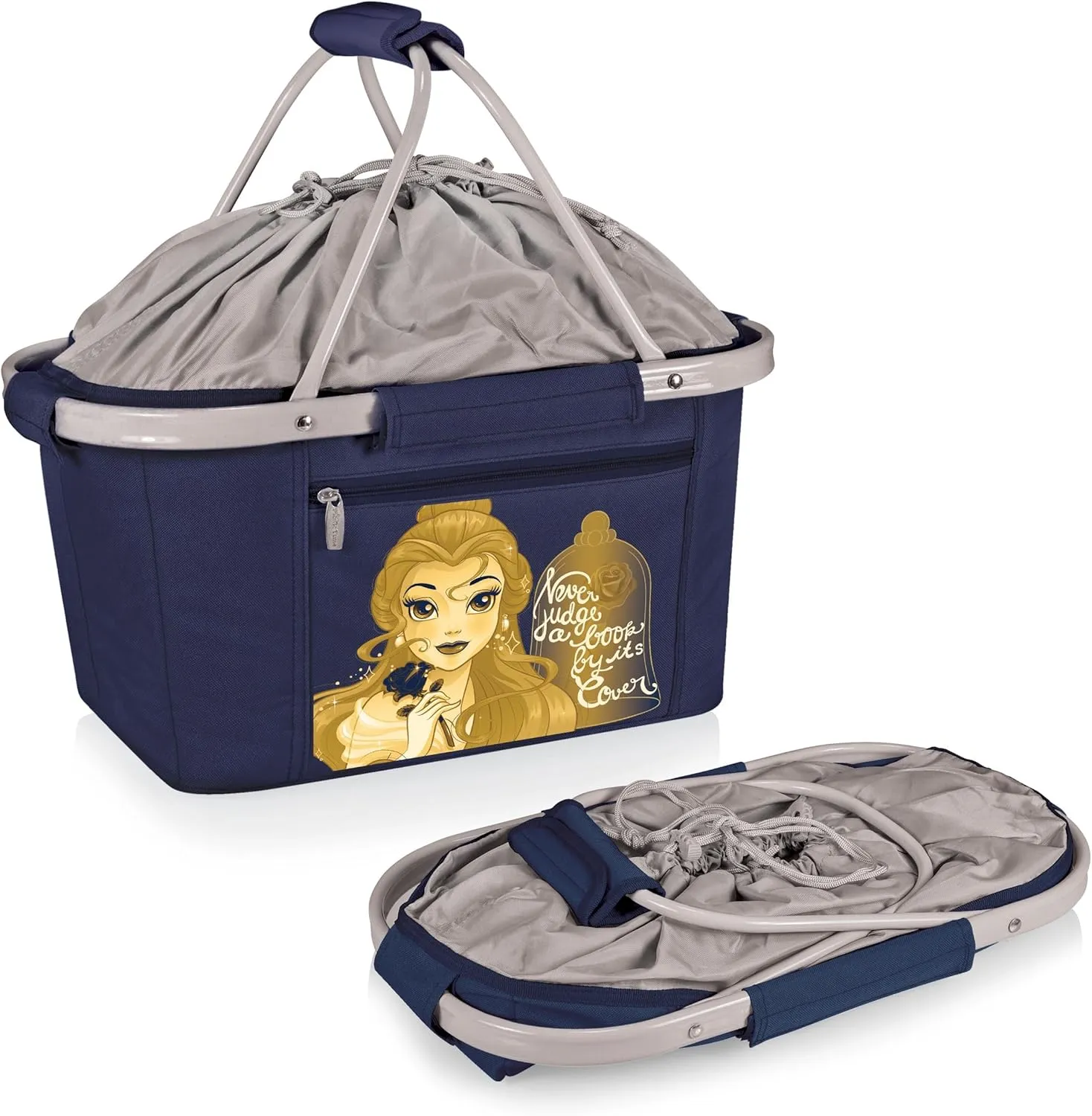 PICNIC TIME Metro Shopping Basket, Insulated Picnic Basket, Collapsible Market Basket, Utility Tote Cooler Bag