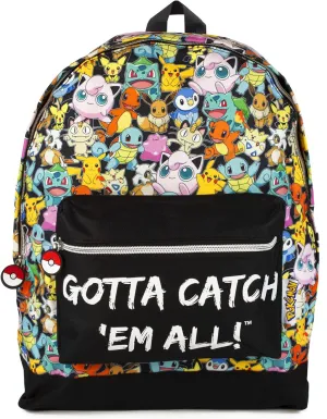Pokemon Gamer School Backpack | Adjustable Straps | Unisex Design | Dynamic Pokémon-Themed | Multiple Pockets