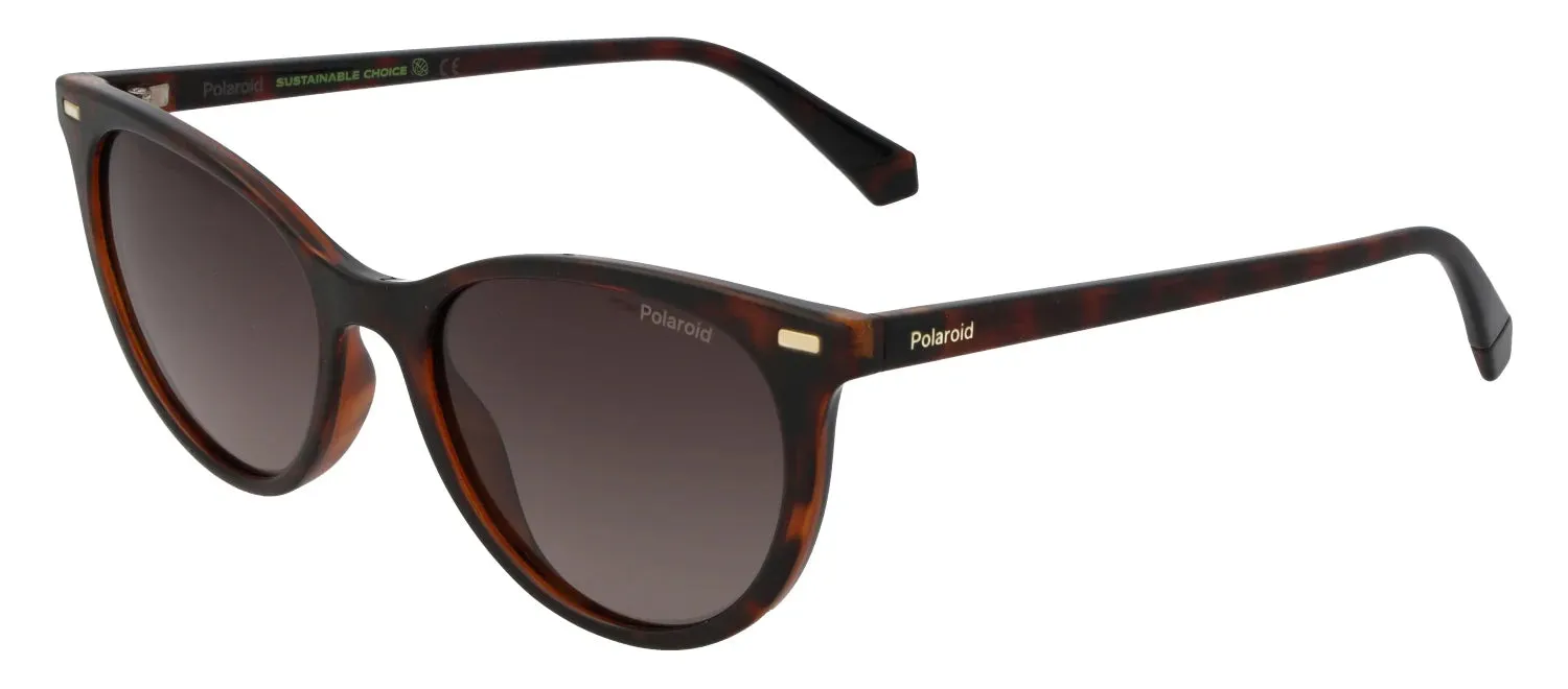 Polaroid PLD 4107/S 086_LA Cat-Eye Plastic Havana Sunglasses with Brown Polarized Lens
