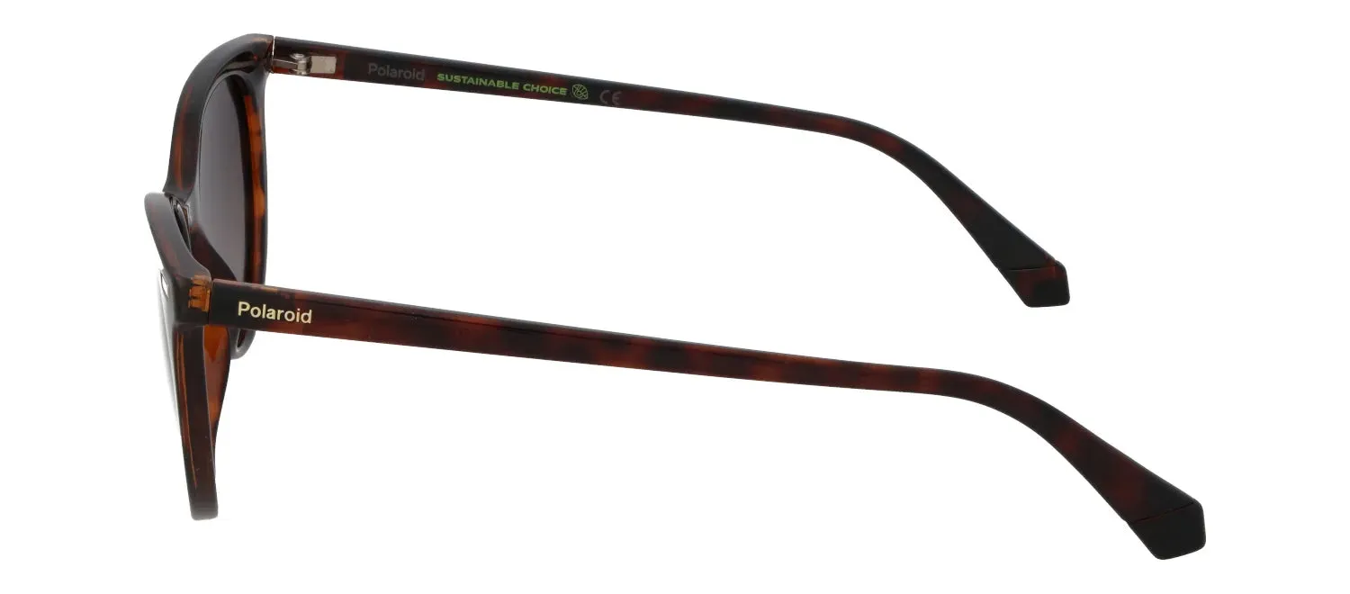 Polaroid PLD 4107/S 086_LA Cat-Eye Plastic Havana Sunglasses with Brown Polarized Lens