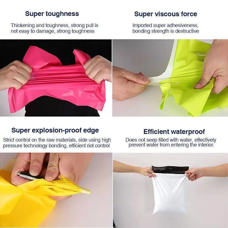 Poly Mailer Bags Mailing 100PCS 4Colours 5Sizes PE