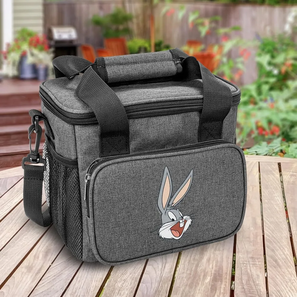 Popfunk Looney Tunes Bugs Bunny Soft Insulated Cooler Bag, Large Lunch Bag, Lightweight, Thermal and Reusable for Office, Picnic, Beach