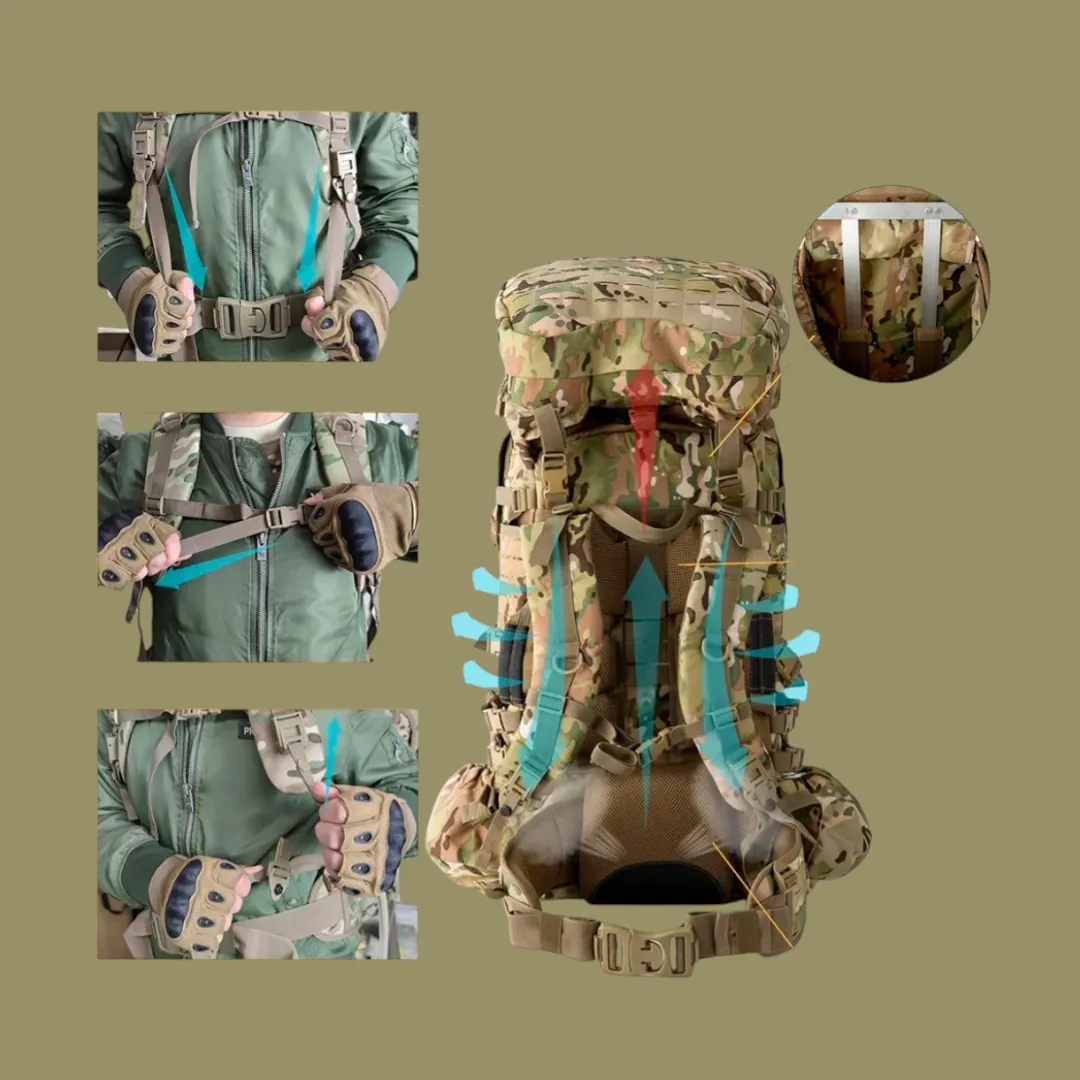 PrepPro 100L Tactical Rucksack – Built for Adventure, Engineered for Durability