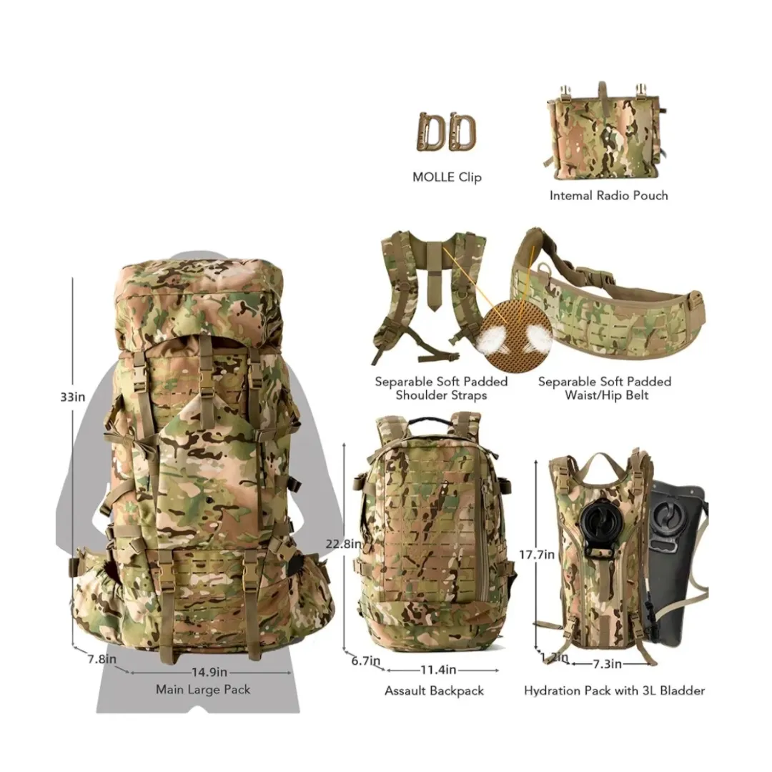 PrepPro 100L Tactical Rucksack – Built for Adventure, Engineered for Durability
