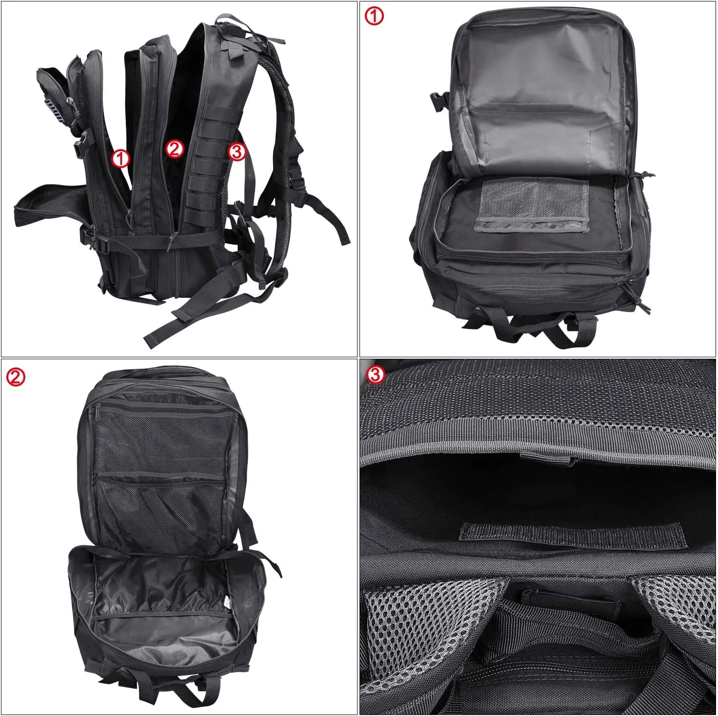 Prospo Military Tactical Backpack Large Fishing Tackle Backpack 3 Day Assault Survival Pack Molle Bag for Men
