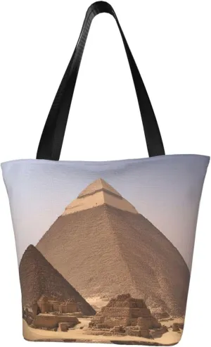 Pyramids of Egypt Print Multifunctional Tote Daypacks for Women Work Travel Shopping Handbags Shoulder Bag