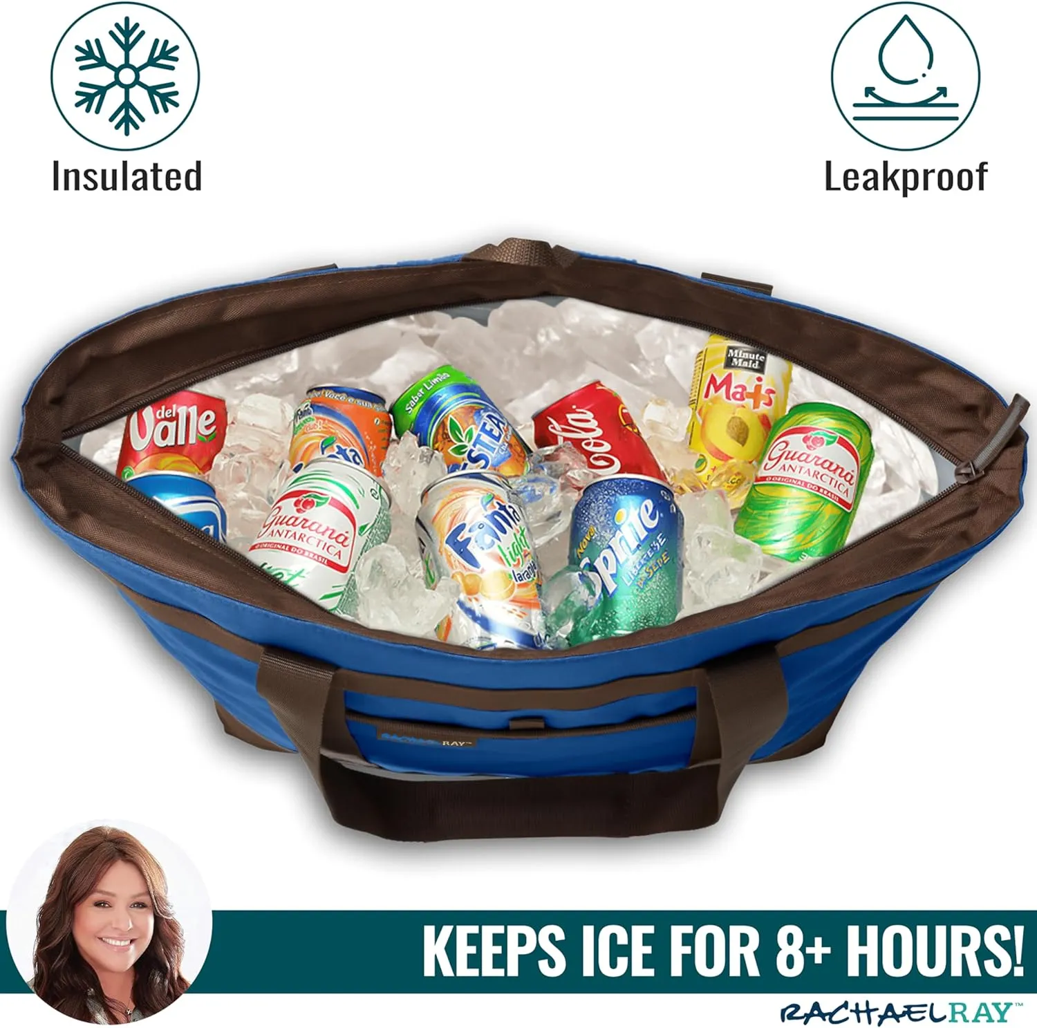 Rachael Ray Jumbo Chillout Thermal Tote, Insulated Soft Sided Cooler Bag