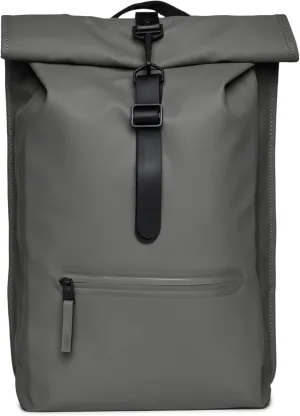 RAINS Rolltop Rucksack -Backpack - Waterproof Backpack for Women and Men - Rucksack for Travel and Work (Grey)