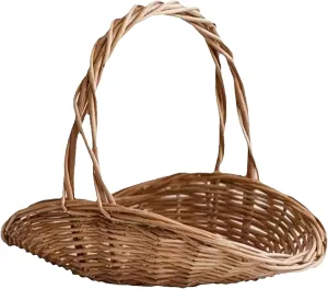 Rattan Basket with Handle Garden Baskets for Gathering Vegetables Portable Flower Gathering Basket New Multipurpose Woven Basket for Picnic Fruit Storage Organizing Easter Boxes (A, One Size)