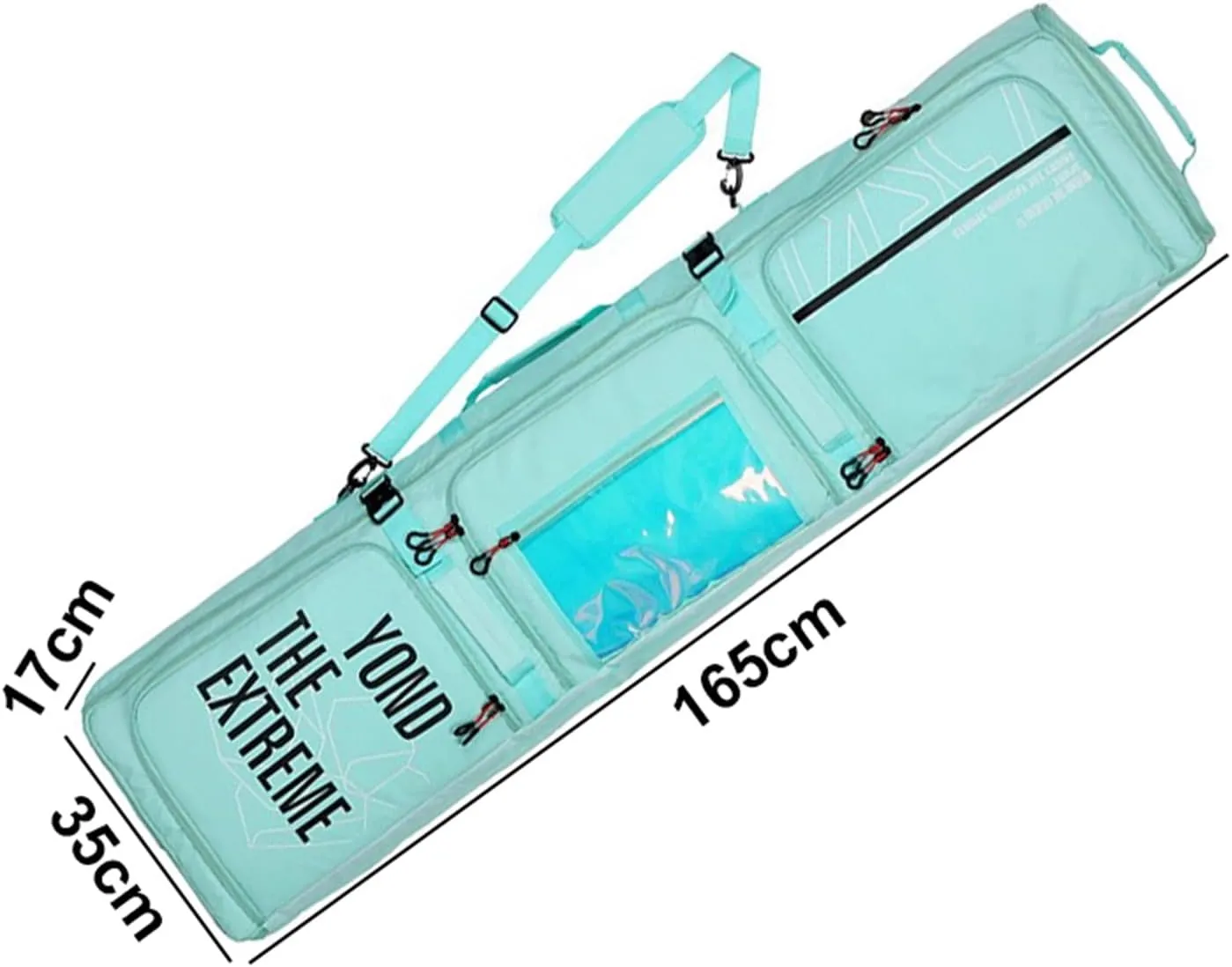 Roller Snowboard Bag with Wheels Adjustable Length Double Rolling Ski Bag Snow Roller Bag - Ski Bag with Wheels Foldable Wheeled Ski Bag Perfect for Travel