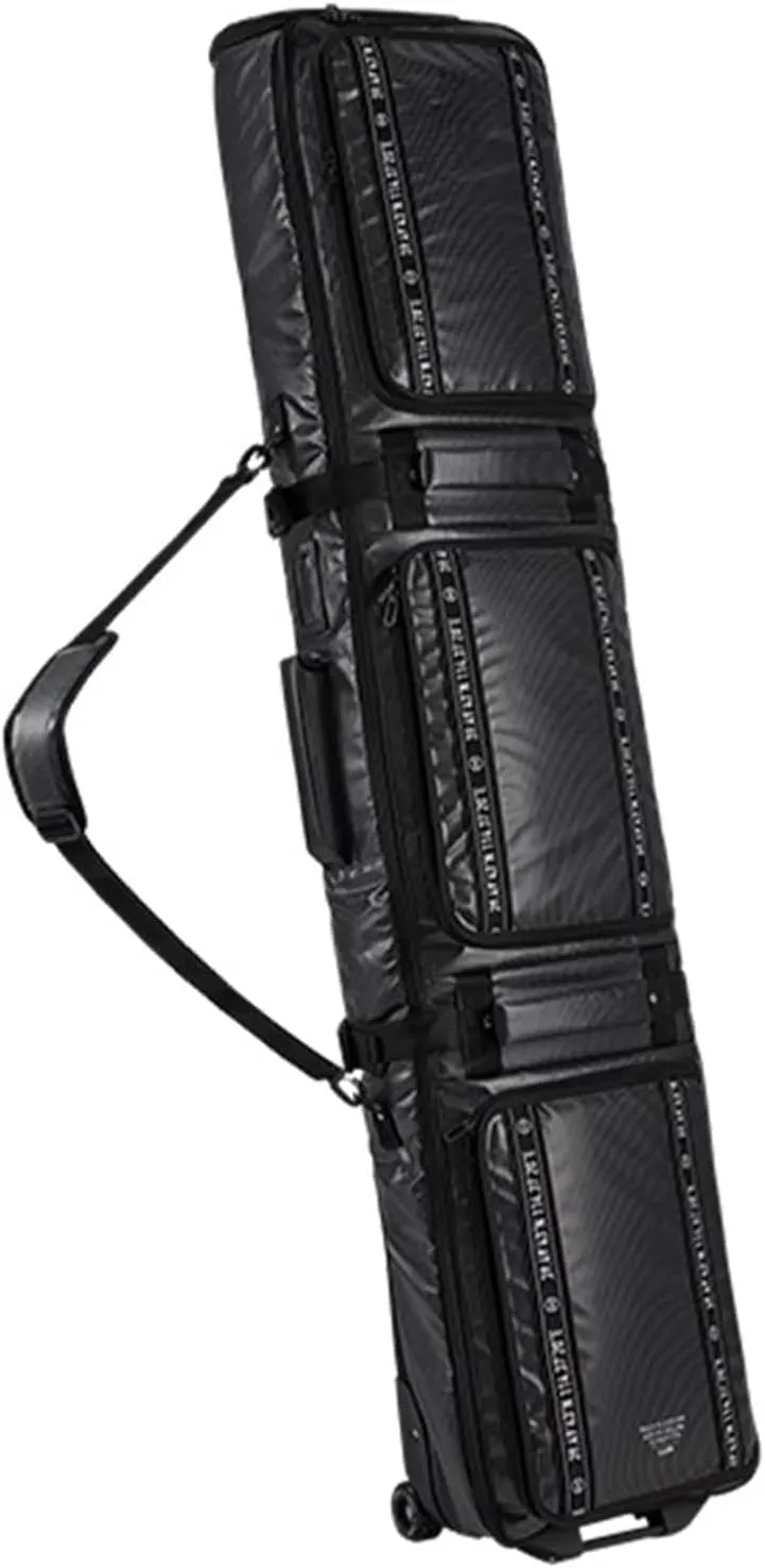 Roller Snowboard Bag with Wheels Double Rolling Ski Bag Padded Waterproof Snowboard Bag Foldable Wheeled Ski Bag for Single Ski or 2 Sets Skis