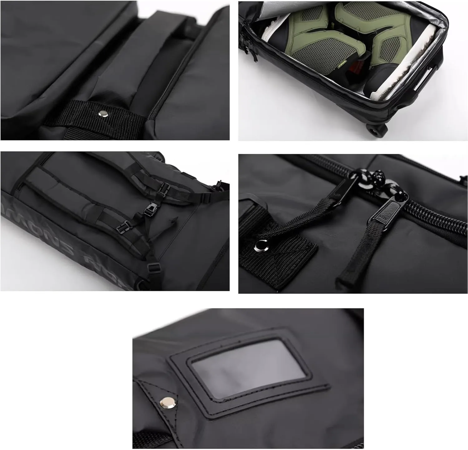 Roller Snowboard Bag with Wheels Foldable Wheeled Ski Bag Fully Padded Snowboard Bag with Wheels Adjustable Length Snow Ski Bags for Air Travel