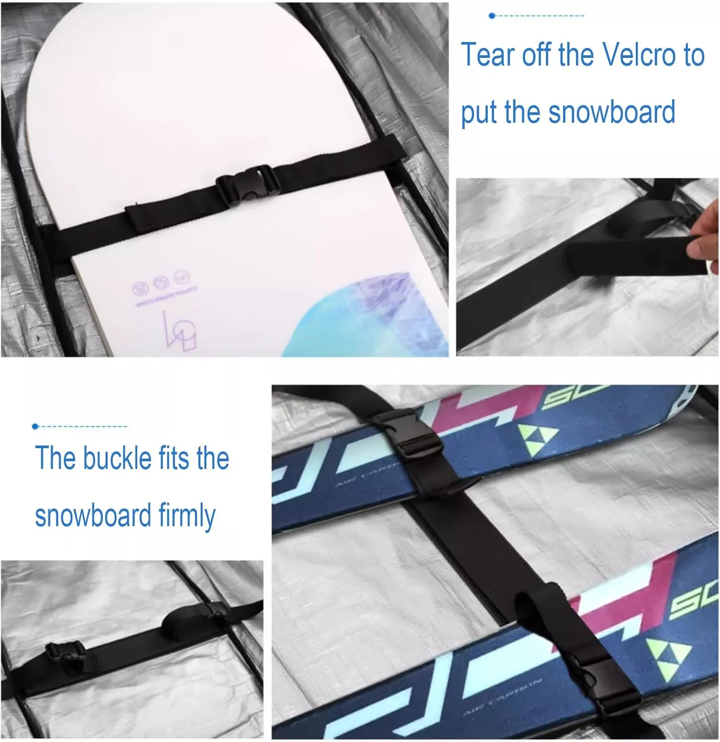 Roller Snowboard Bag with Wheels Foldable Wheeled Ski Bag Fully Padded Snowboard Bag with Wheels Adjustable Length Snow Ski Bags for Air Travel