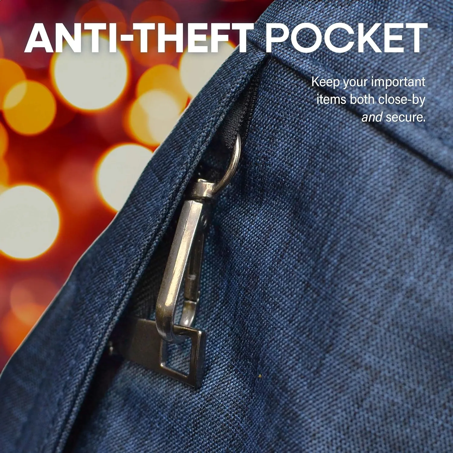 Rucksack Pickleball Bag, Anti-Theft Crossbody Sling, USB Charging Connector Port, Backpack, Soho Collection Navy