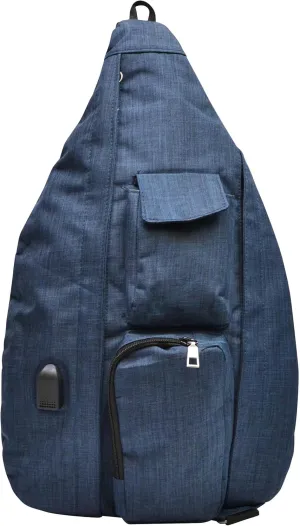 Rucksack Pickleball Bag, Anti-Theft Crossbody Sling, USB Charging Connector Port, Backpack, Soho Collection Navy