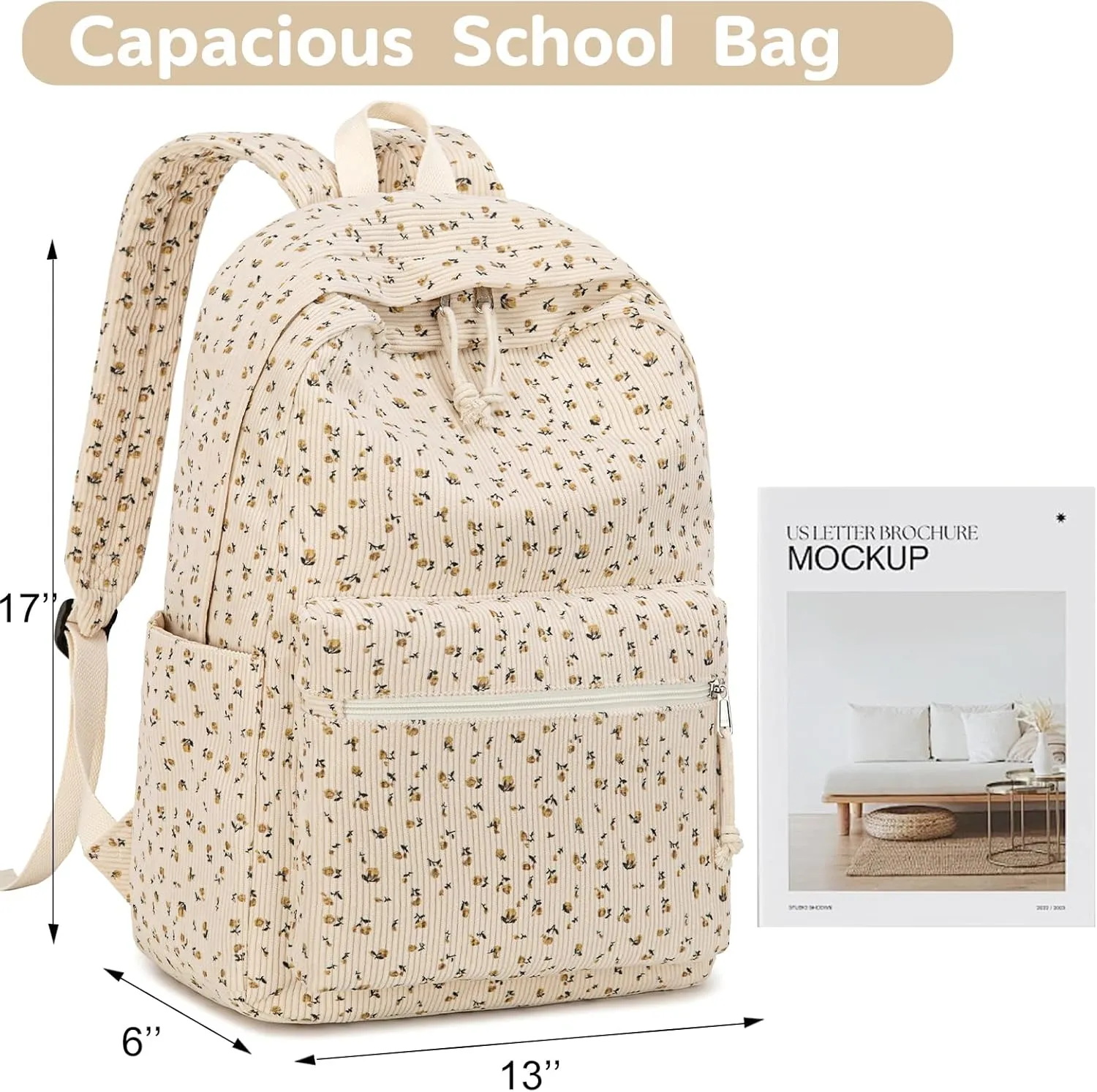 School Backpack Teen Girls Lightweight Bookbags Elementary Middle School College Back Pack Women Laptop Casual Daypacks