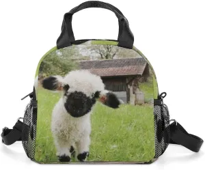 Scotland Black Sheep Lunch Bag Women Insulated Cooler Bag Reusable Crossbody Lunch Tote Bag