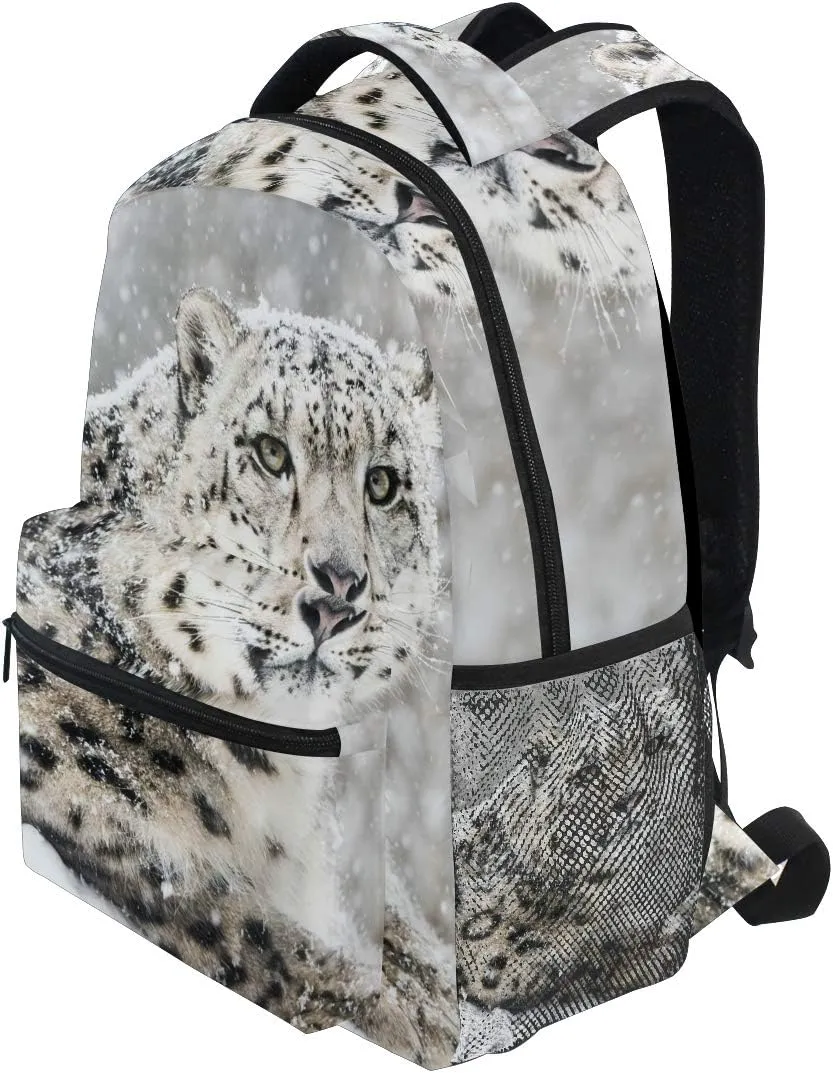 senya Snow Leopard Backpack School Bag Travel Daypack Rucksack for Students