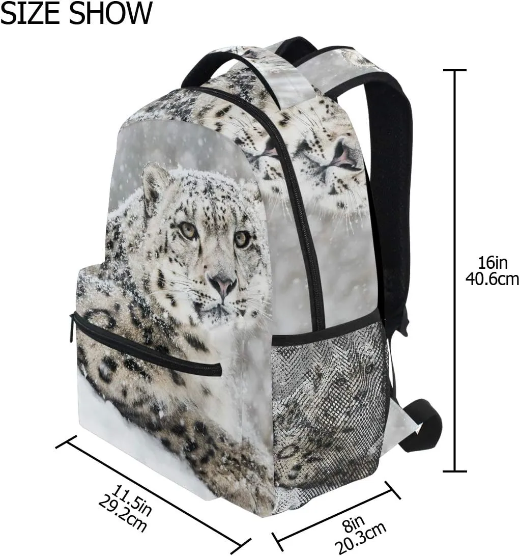 senya Snow Leopard Backpack School Bag Travel Daypack Rucksack for Students
