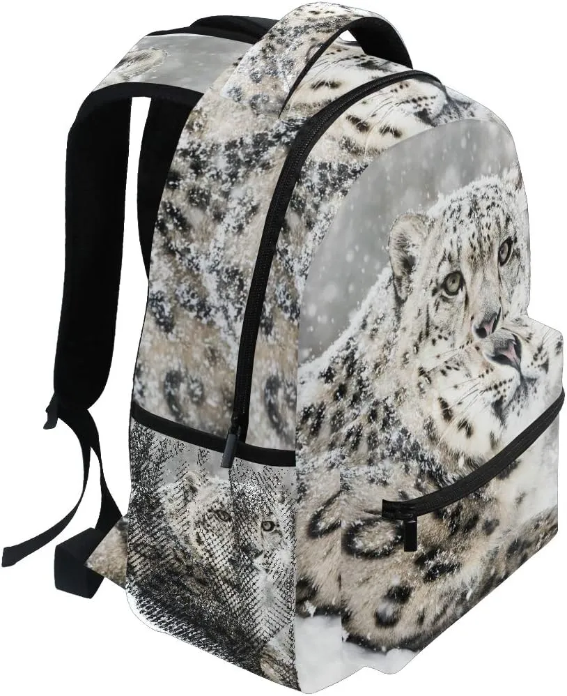 senya Snow Leopard Backpack School Bag Travel Daypack Rucksack for Students