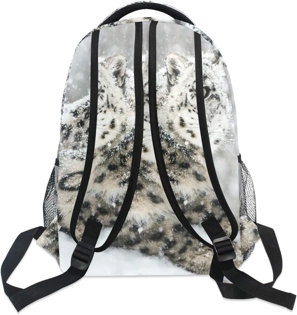 senya Snow Leopard Backpack School Bag Travel Daypack Rucksack for Students
