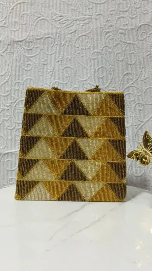 Shahi Clutches - Handcrafted Golden Prism Tote Bag for Women, Pakistani Handmade Product