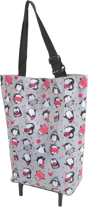 Shopping Bag with Wheels Hand Bags Go Cart Wagons Carts Foldable Folding Shopping Cart Bag on Wheels with Pull Handle Shopping Bag on Wheels Shopping Trolley Wheeled Tote Cloth