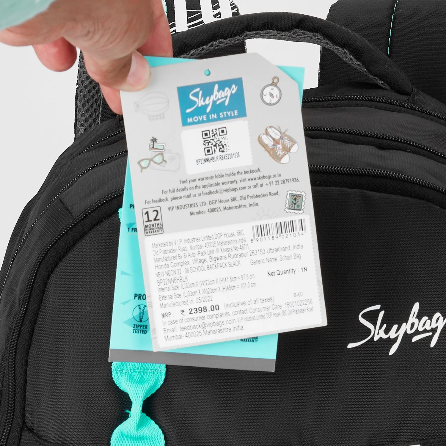 Skybags New Neon 22  06 School Backpack Black