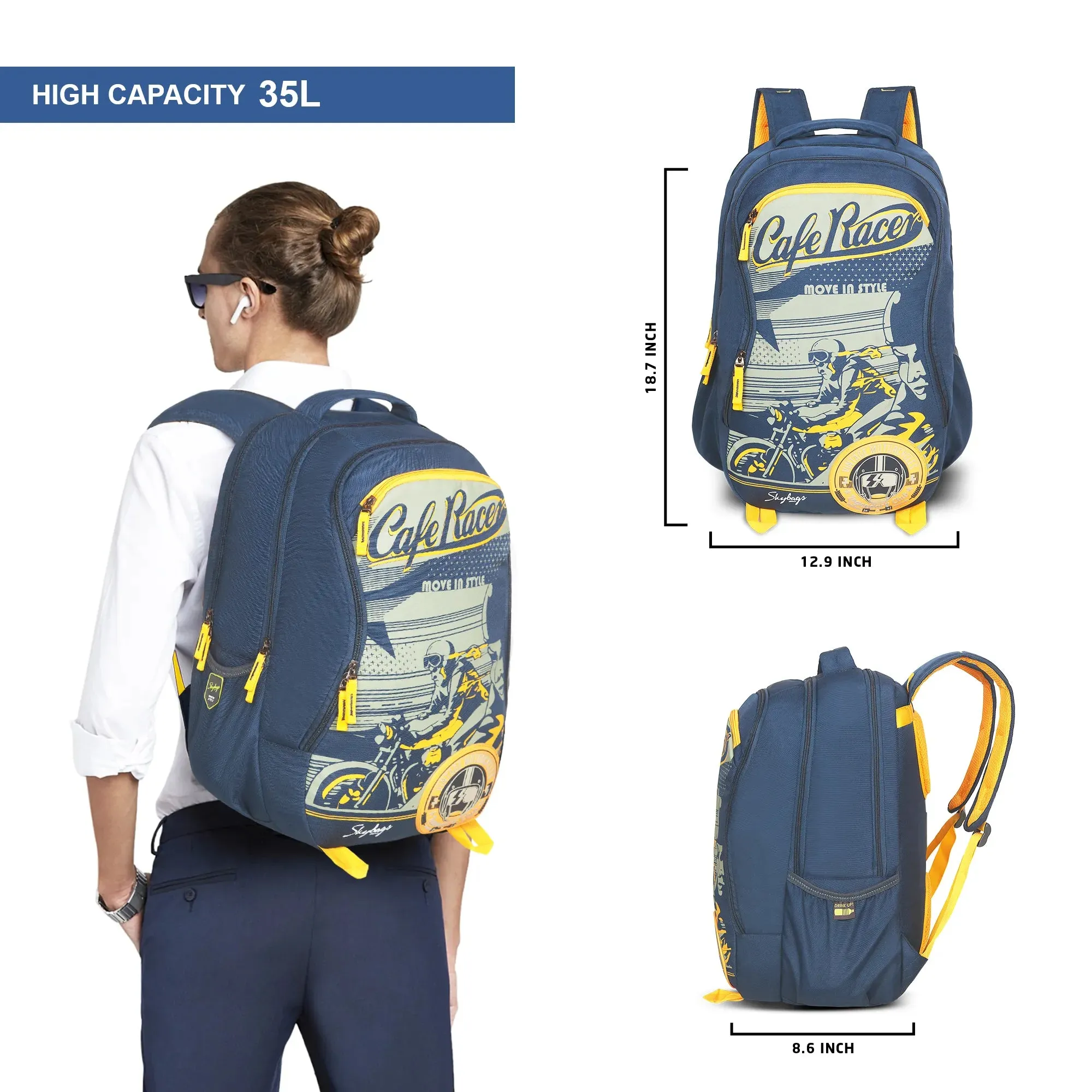 Skybags Offroader Pro  Laptop Backpack  Navy Blue