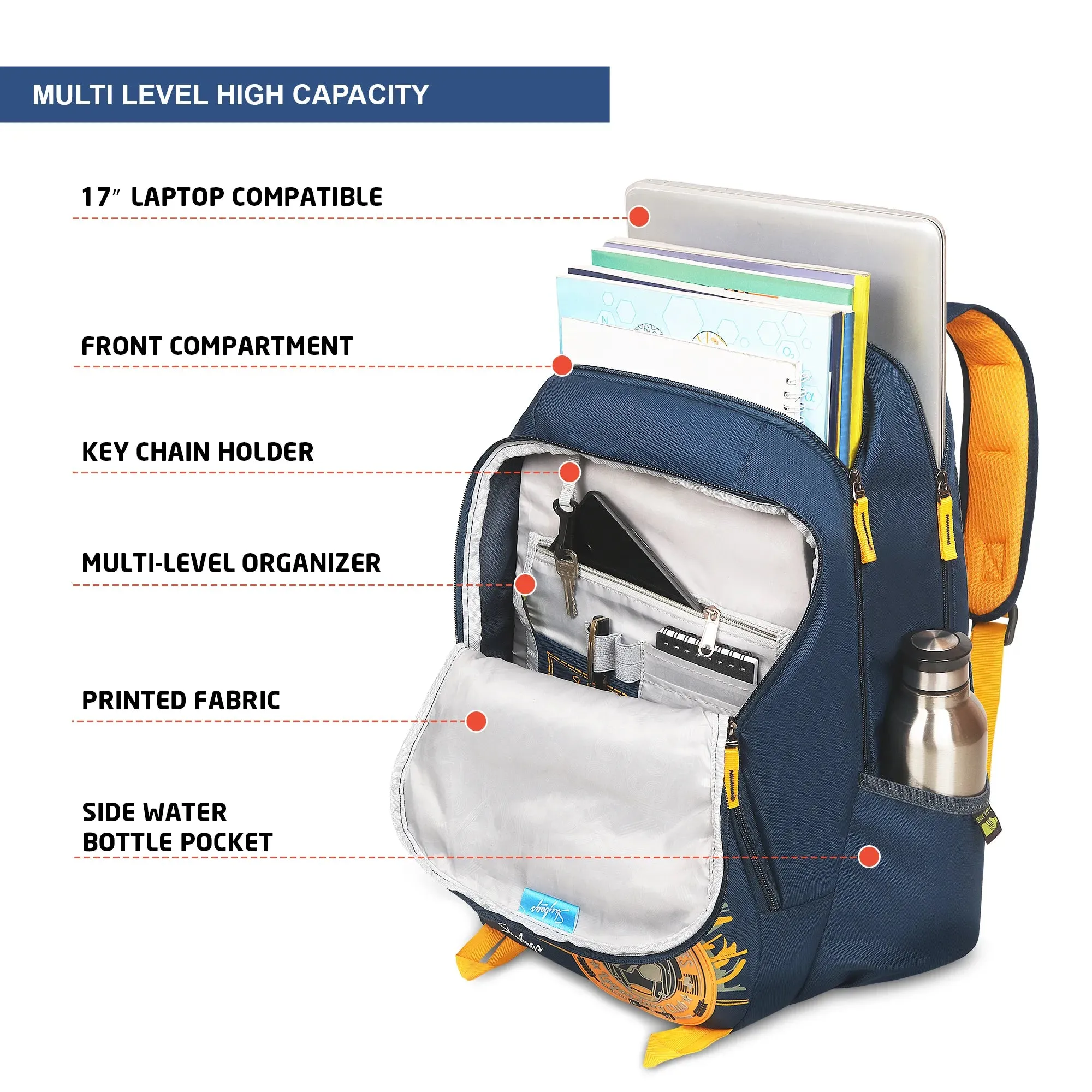 Skybags Offroader Pro  Laptop Backpack  Navy Blue