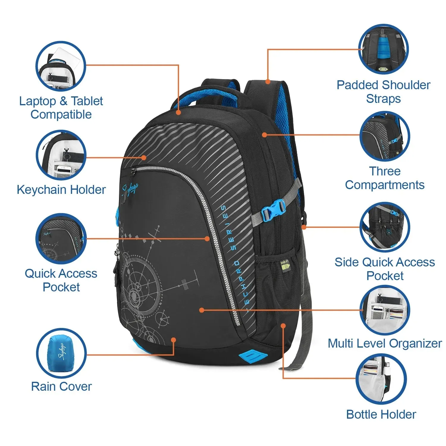 Skybags Valor Pro  03 Laptop Backpack Black