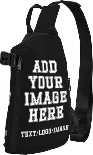 Sling Backpack Add Your Photo Logo Text Personalized Crossbody Sling Bags Design Your Own Custom Bag for Men Women