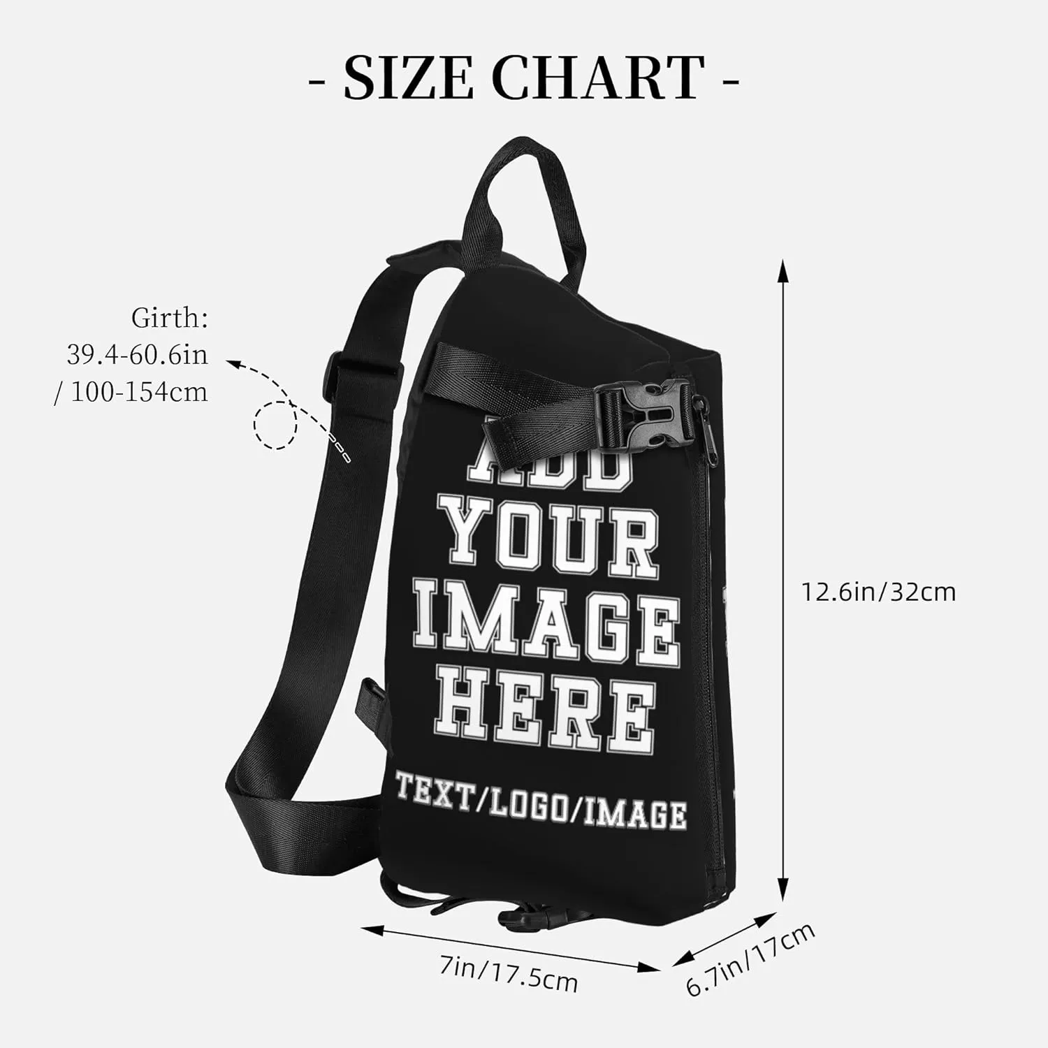 Sling Backpack Add Your Photo Logo Text Personalized Crossbody Sling Bags Design Your Own Custom Bag for Men Women