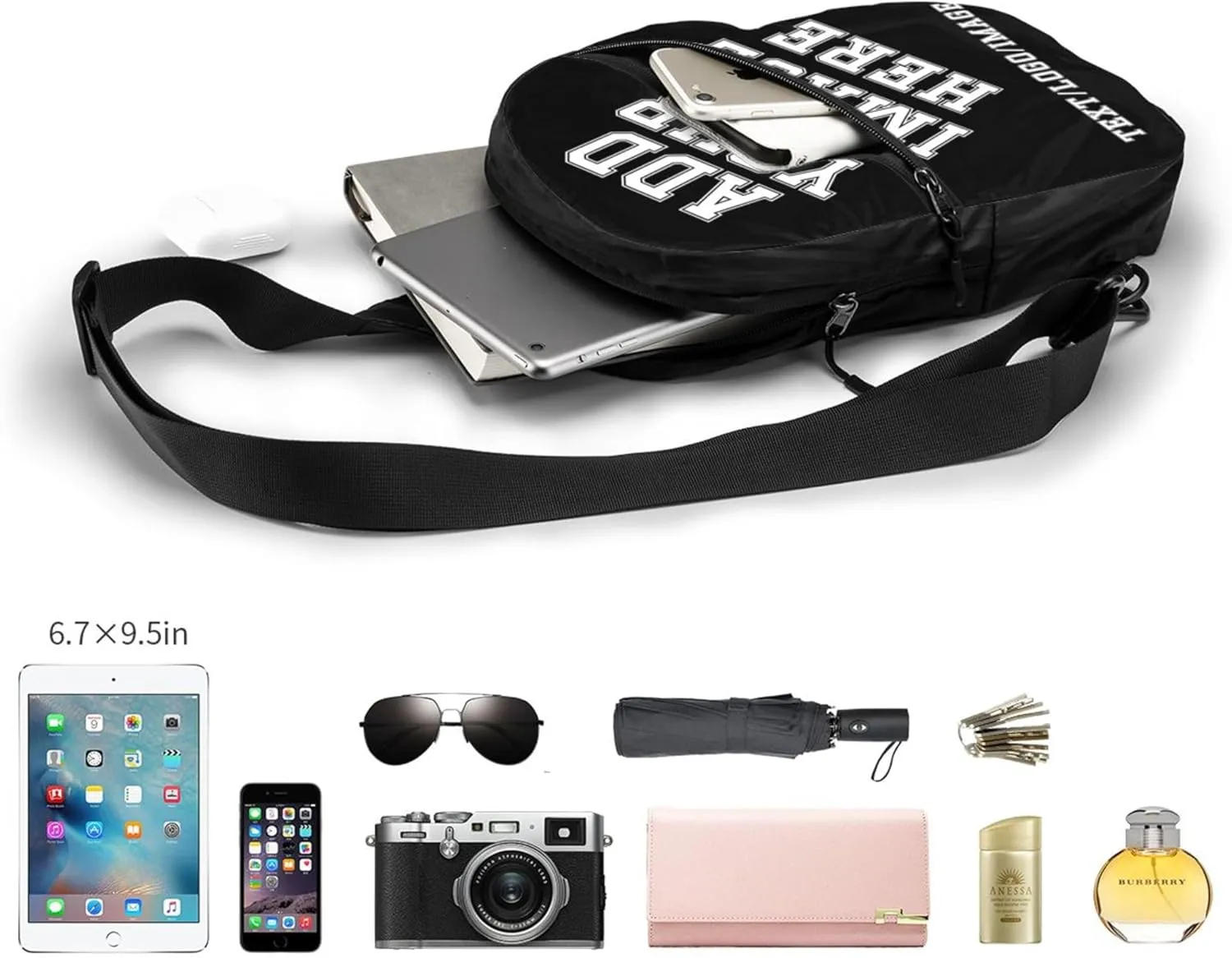 Sling Backpack Design Your Own Personalized Crossbody Sling Bags Add Your Text Logo Photo Custom Bag for Men Women